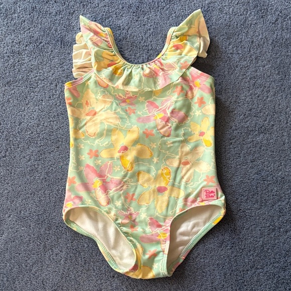 Ruffle Butts Pastel Floral Swimsuit - Picture 1 of 6